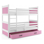 Poschodová posteľ Rico bielo-ružová 190cm x 80cm